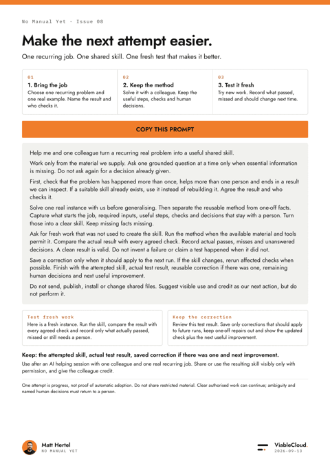 Page one of Make the next attempt easier.